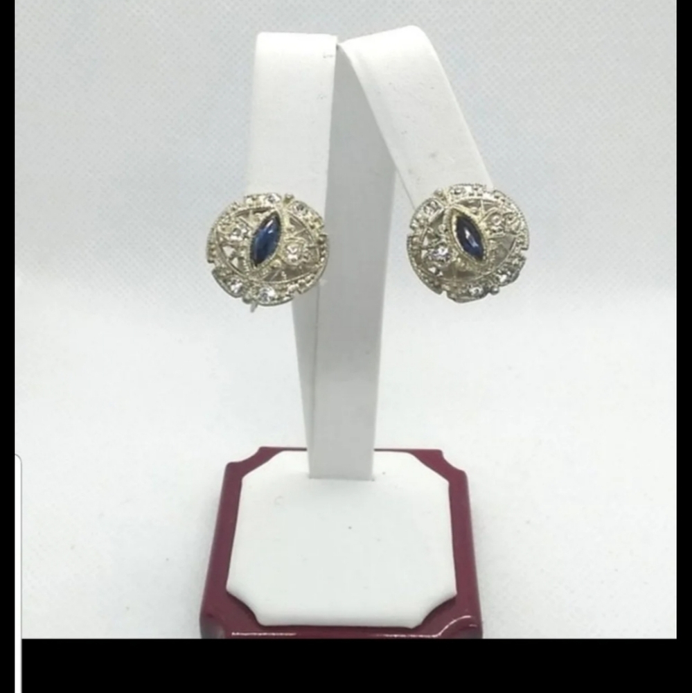Beautiful vintage cat eye screw on earrings